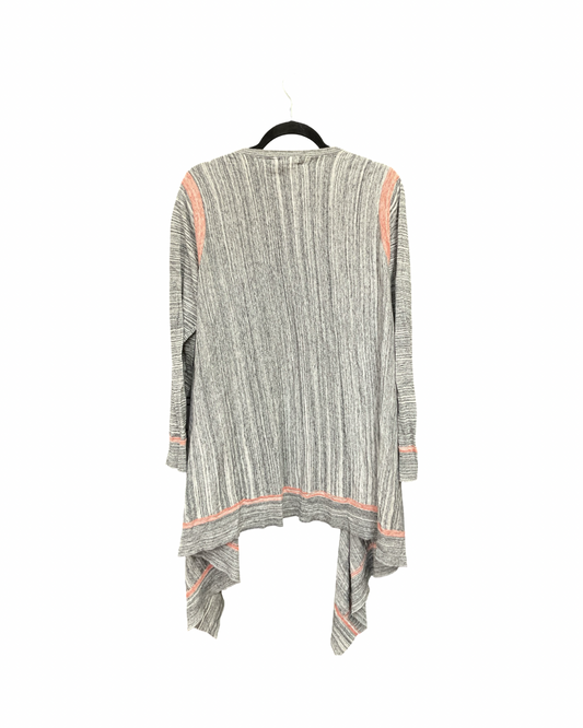 Cardigan By Jones New York In Grey & Orange, Size:1X