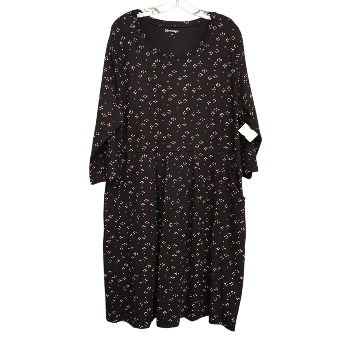 Dress Casual Short By Northstyle In Black & Pink, Size:1X