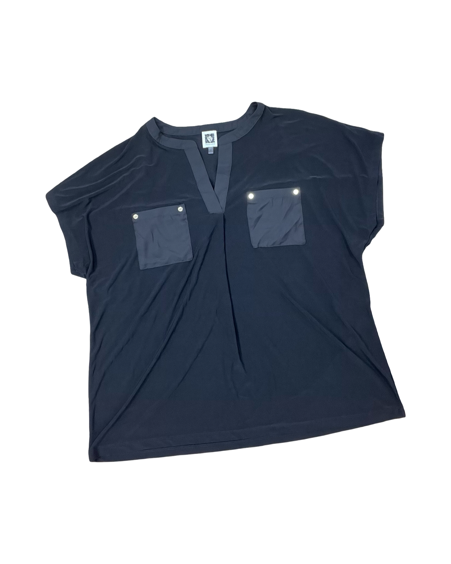 Top Sleeveless By Anne Klein In Black, Size:2X