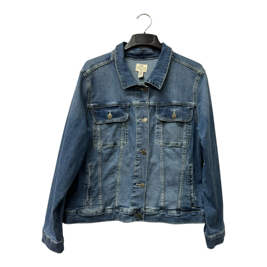Jacket Denim By St Johns Bay In Blue, Size:1X