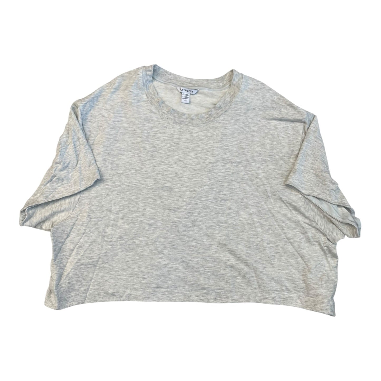 Athletic Top Ss By Athleta In Grey, Size:2X