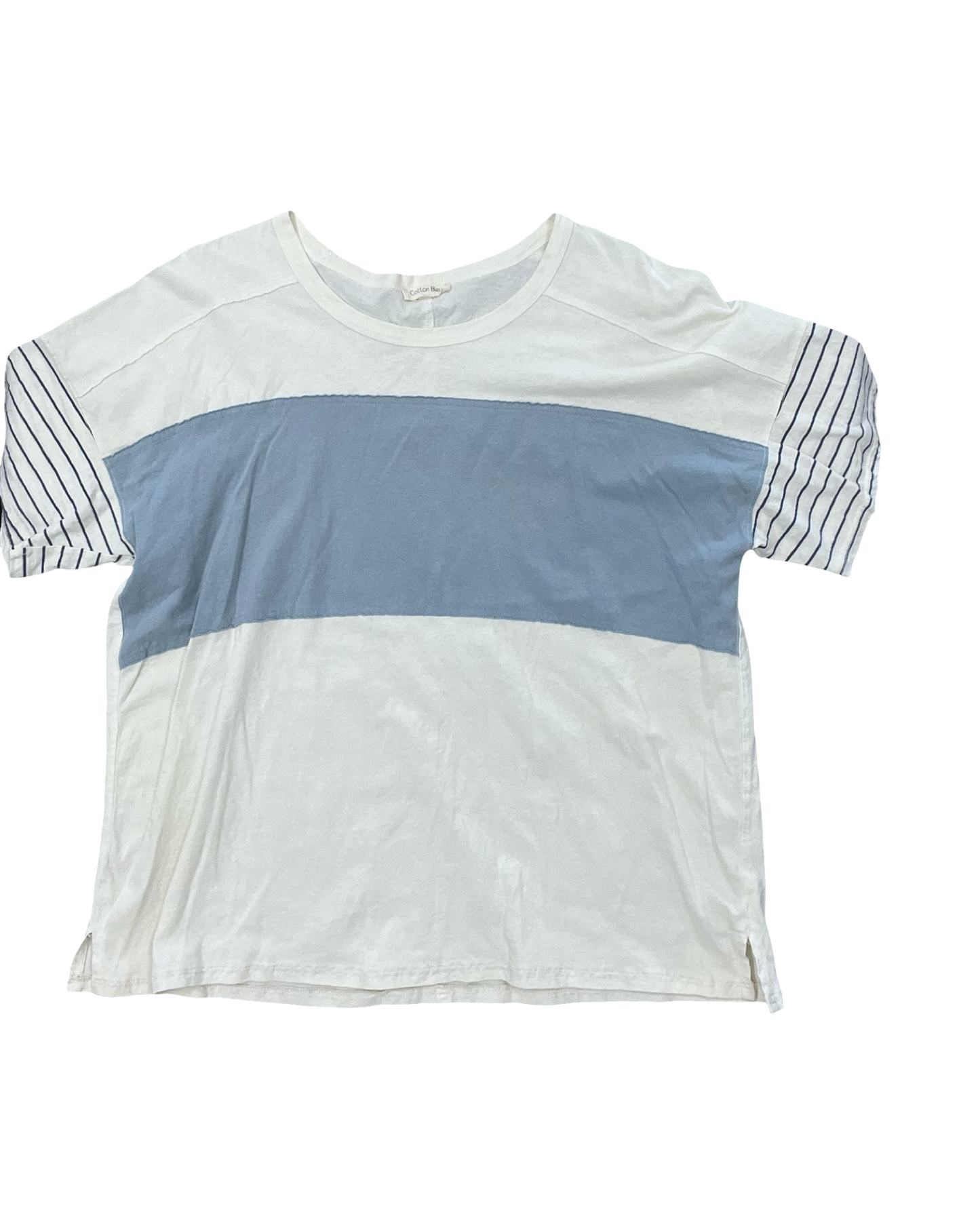 Top Ss By Cotton Bleu In Cream, Size:Xl