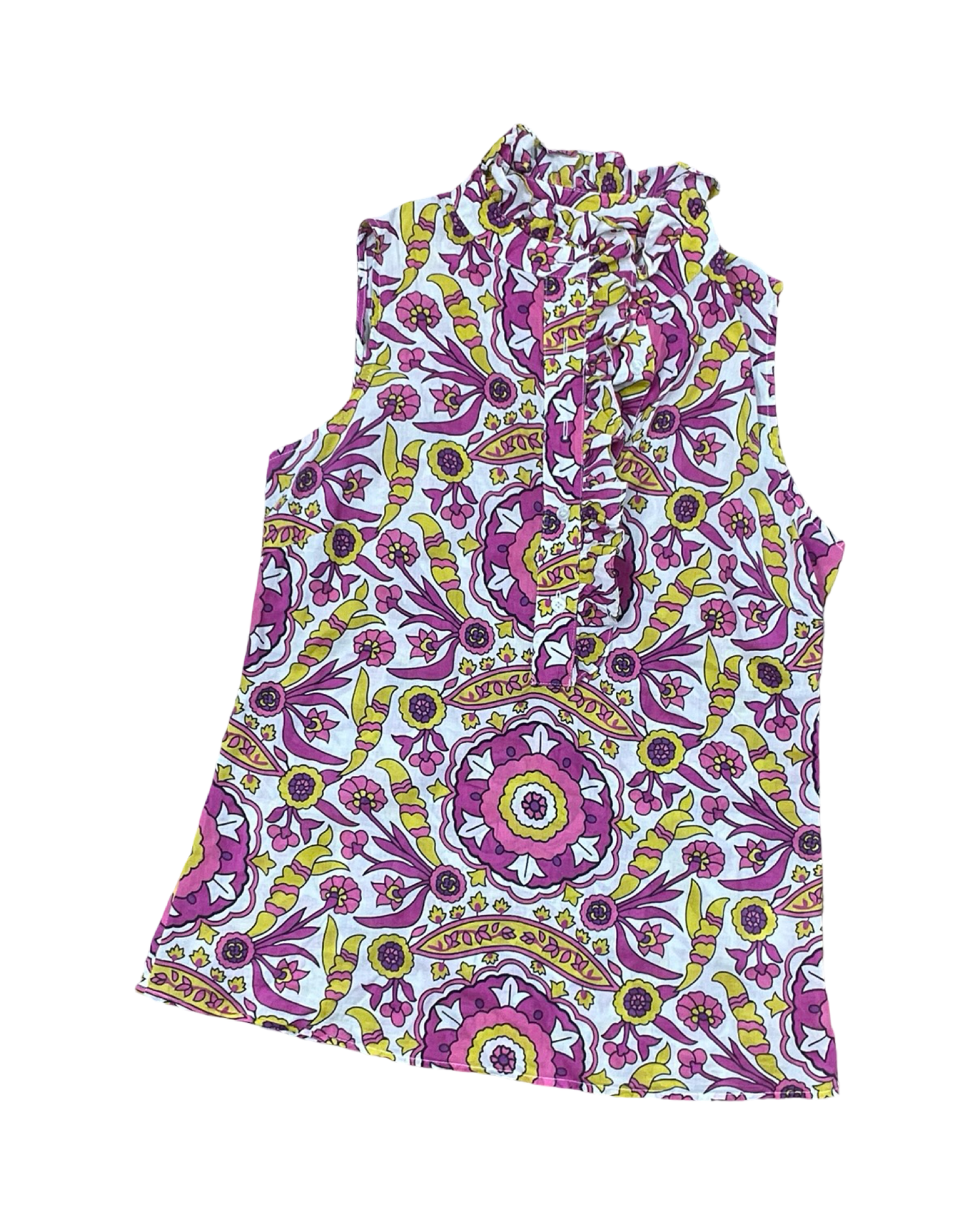 Top Sleeveless Designer By Tory Burch In Pink & White, Size:Xs