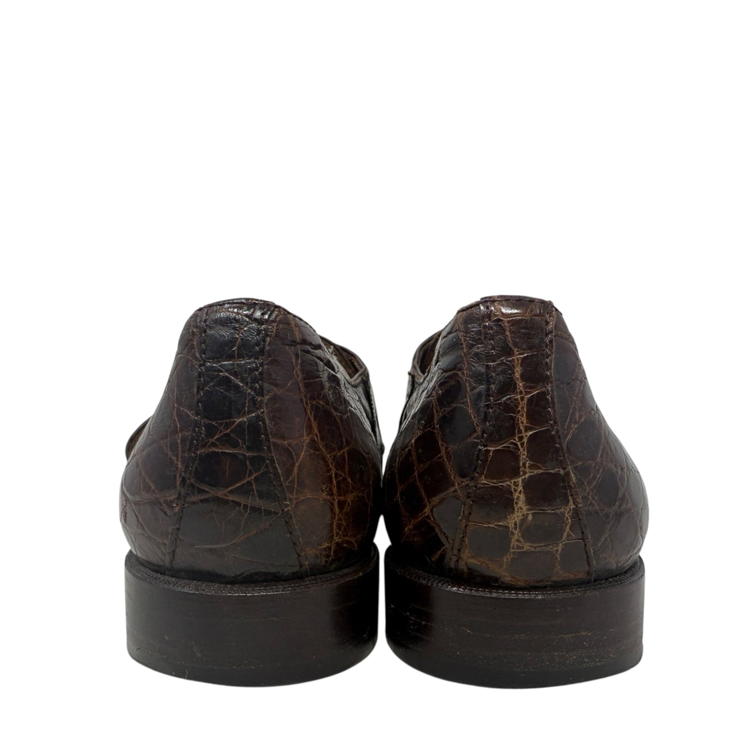Vintage Alligator Monk-Strap Oxfords By Polo Ralph Lauren In Brown, Size: 8