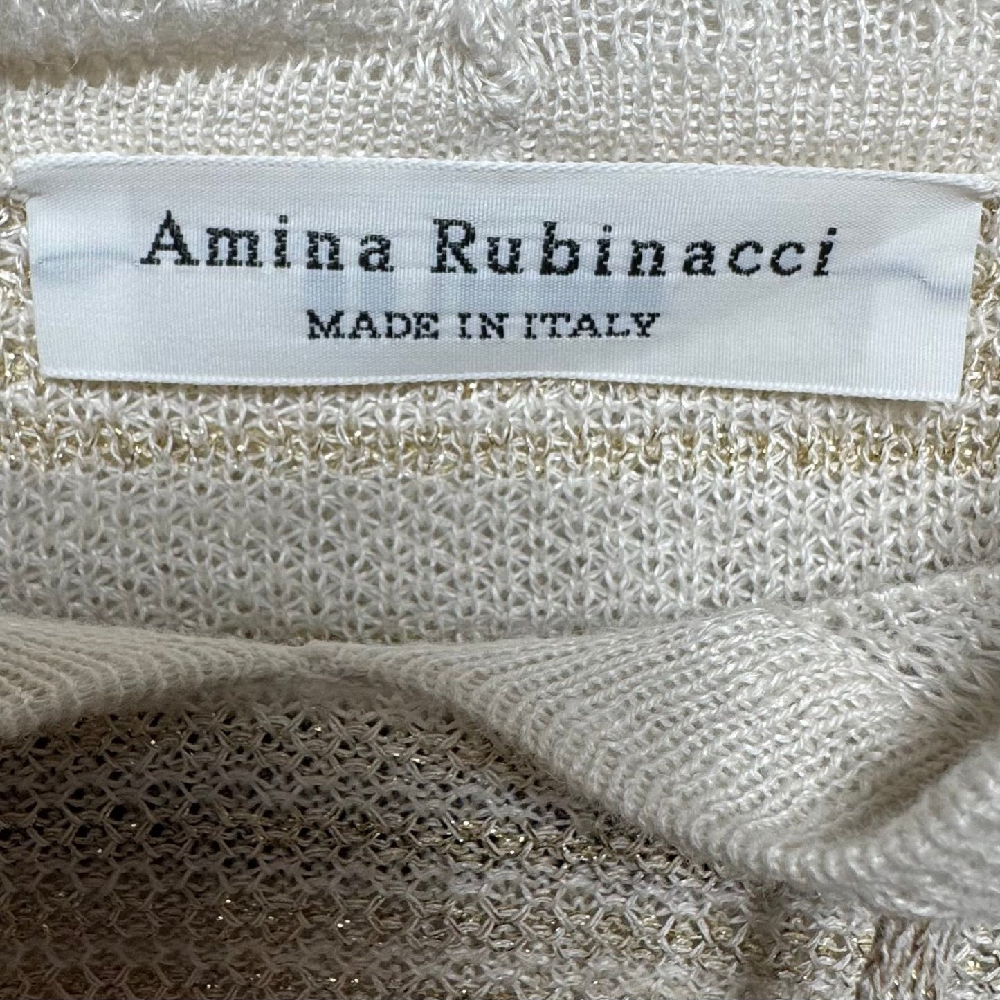 Linen Blend Sweater By Amina Rubinacci In Cream, Size: M