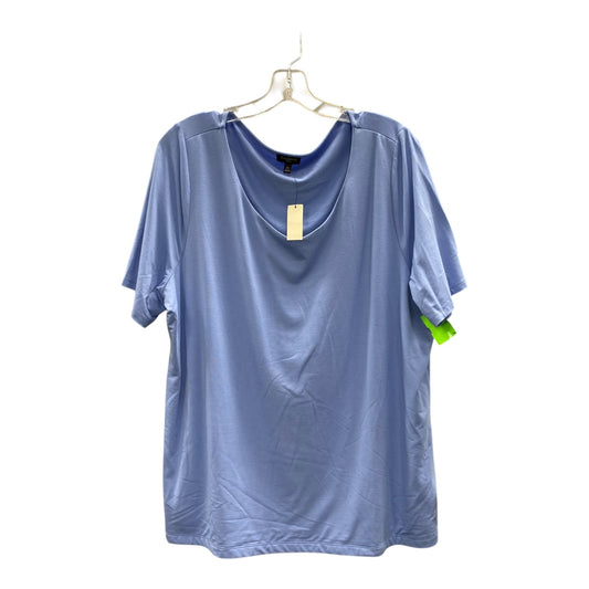 Top Ss Basic By Talbots In Blue, Size:2X