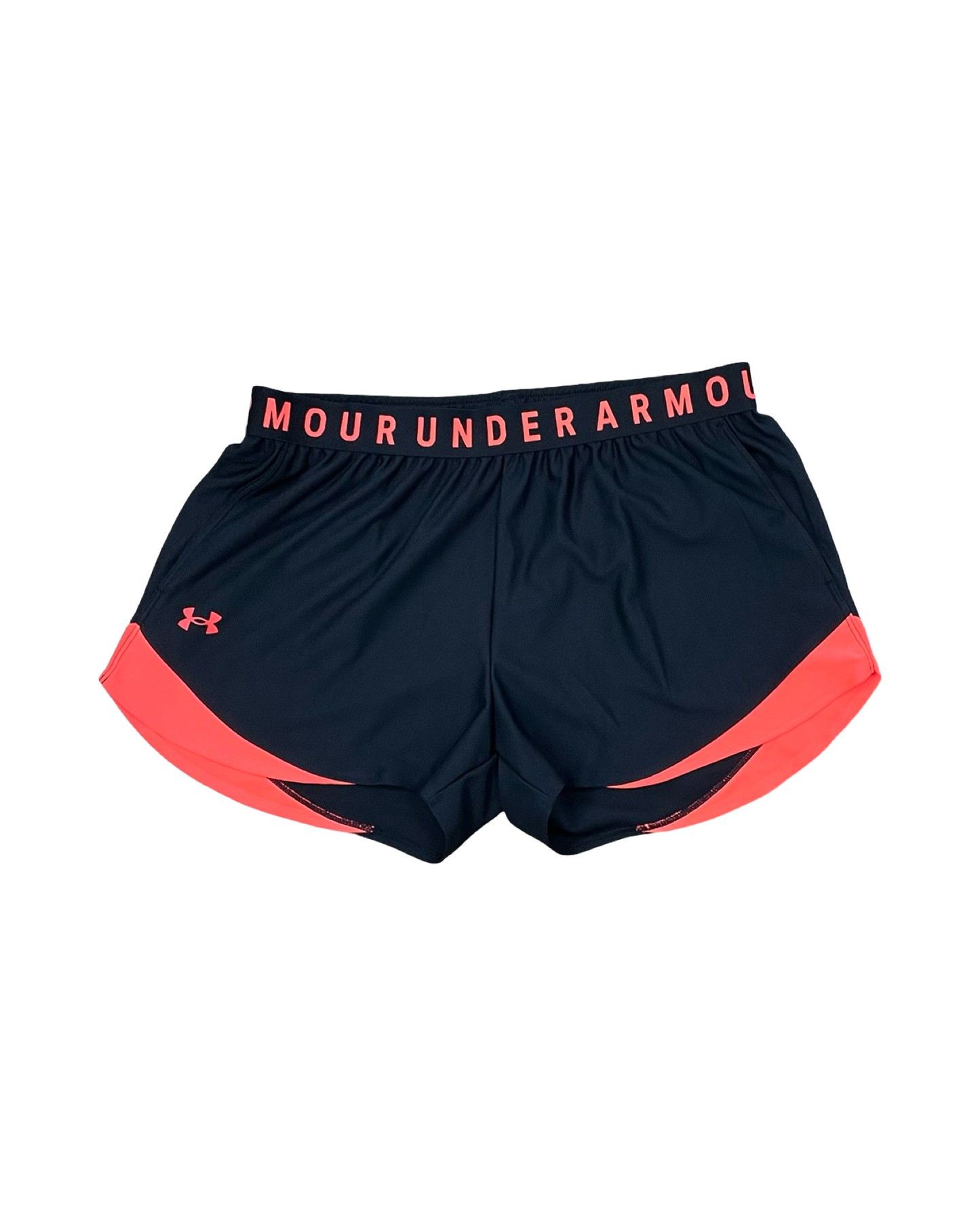 Athletic Shorts By Under Armour In Black & Orange, Size:L