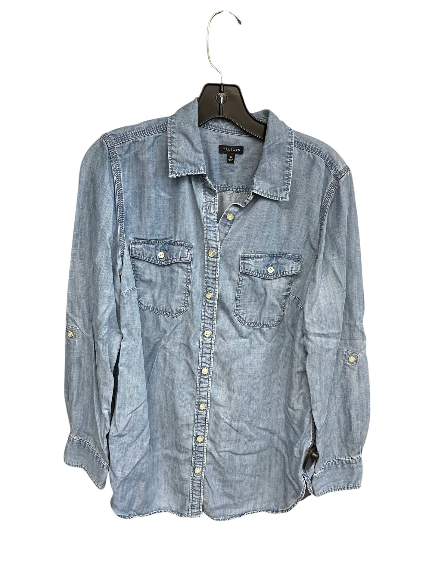 TOP LS by TALBOTS In BLUE DENIM, Size: M