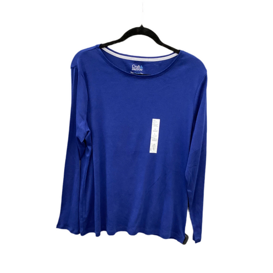 Top Long Sleeve Basic By Croft And Barrow In Blue, Size: L