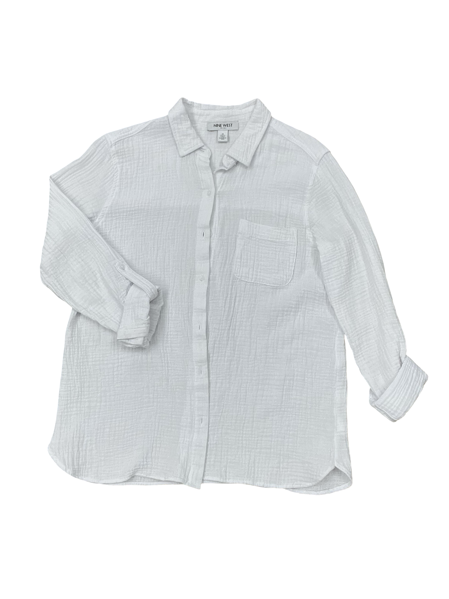Blouse Ls By Nine West In White, Size:M