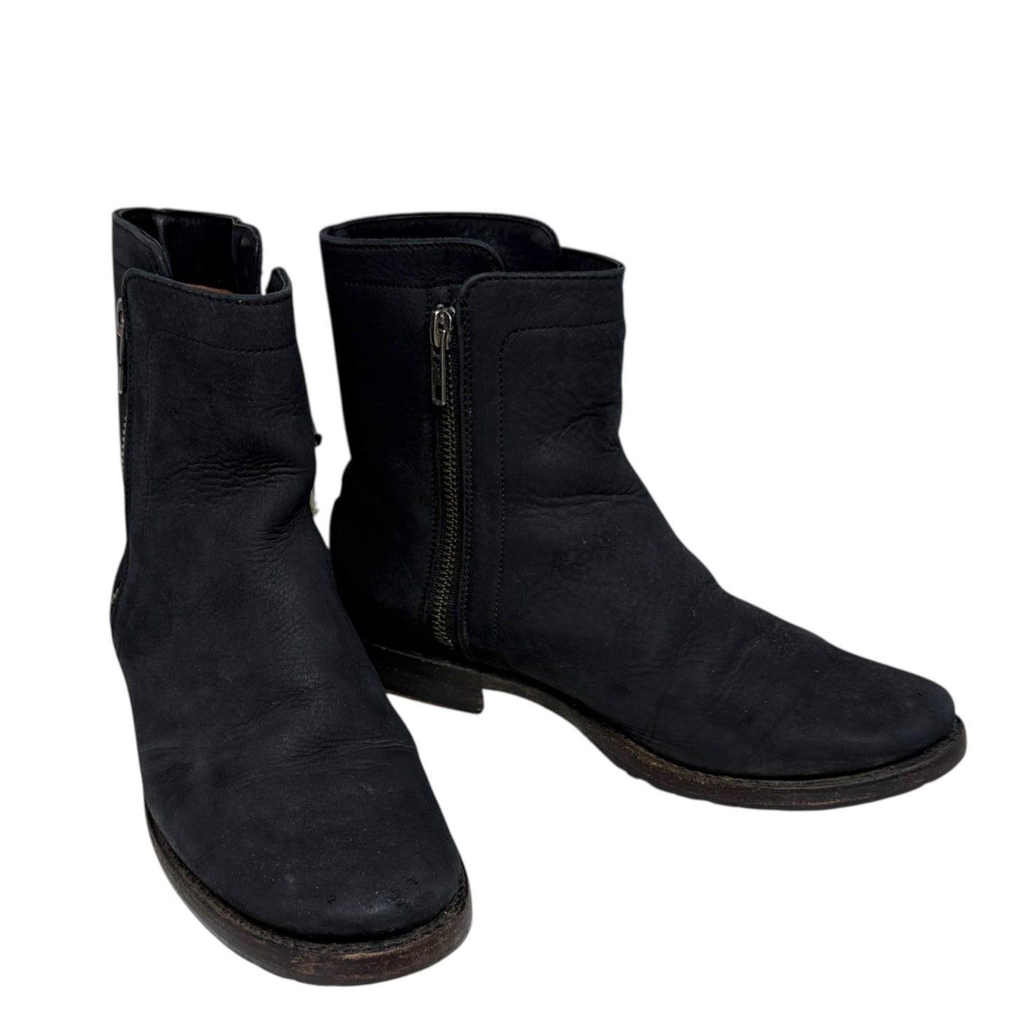 Natalie Double Zip Boots Designer By Frye In Black, Size: 7.5