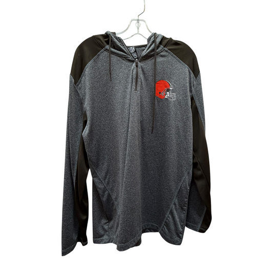 Athletic Sweatshirt Hoodie By Nfl In Grey, Size:L