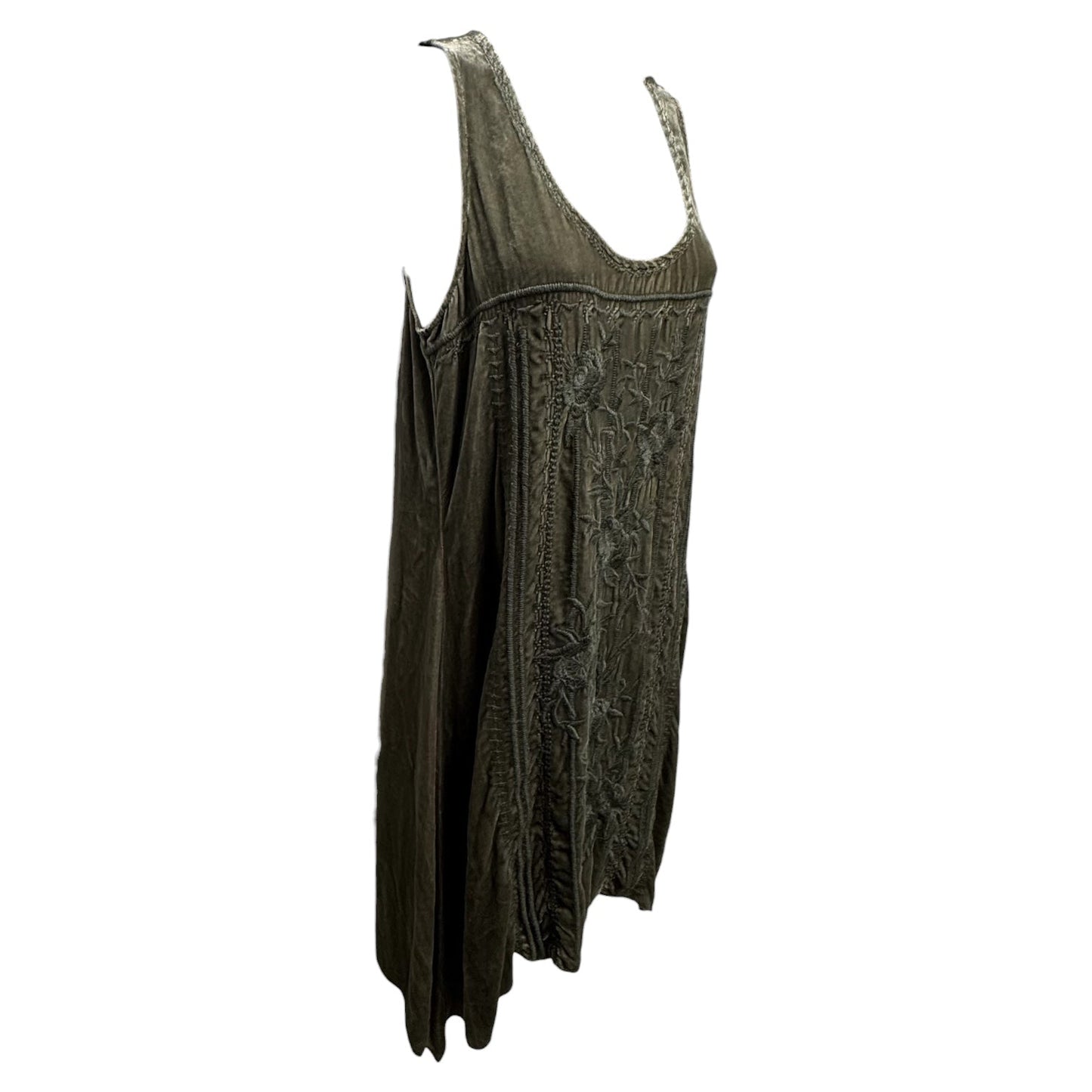 Velvet Tunic Dress Casual Short By Johnny Was In Green, Size: S