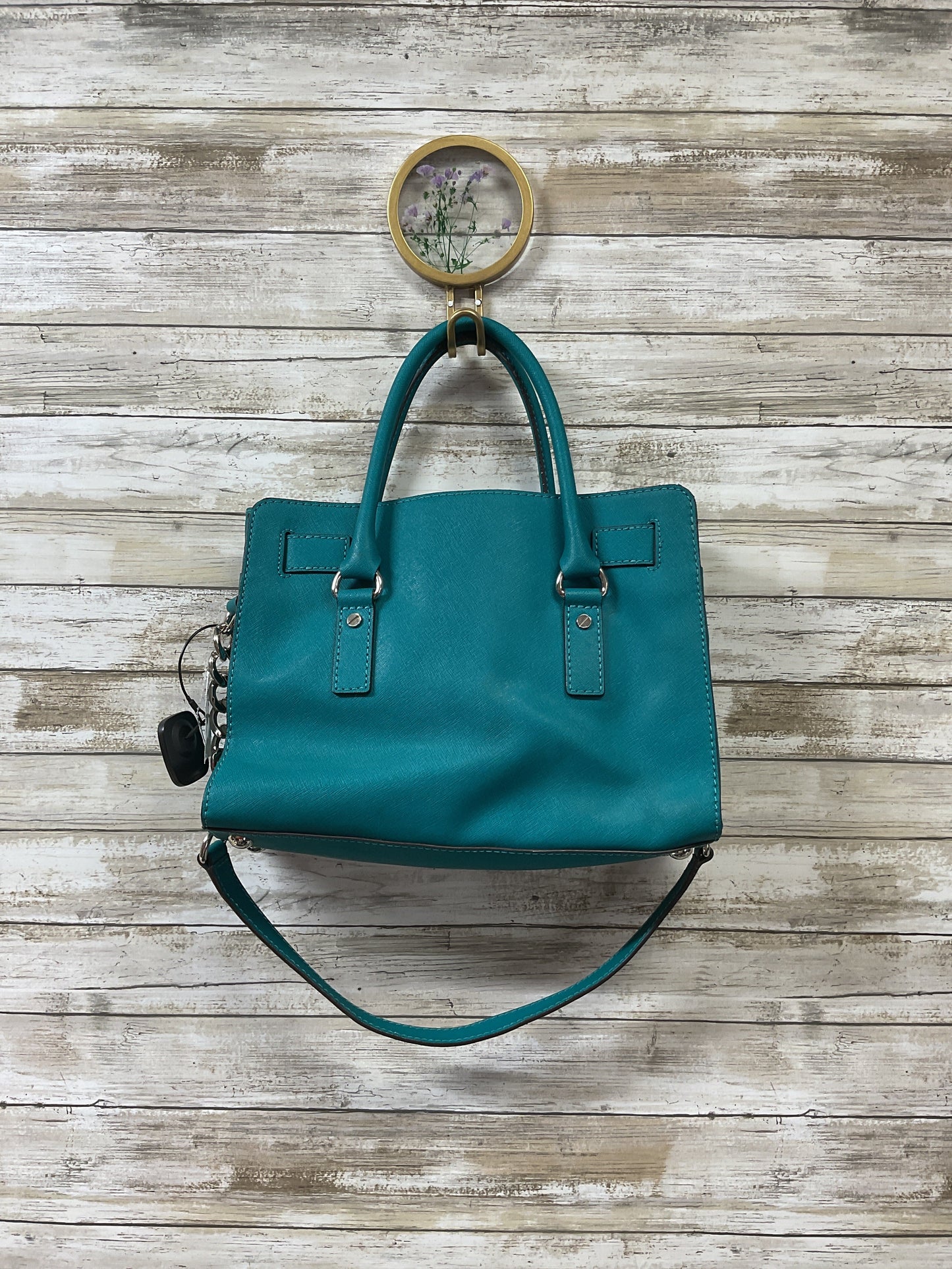 Handbag Leather By Michael By Michael Kors In Green, Size:Medium