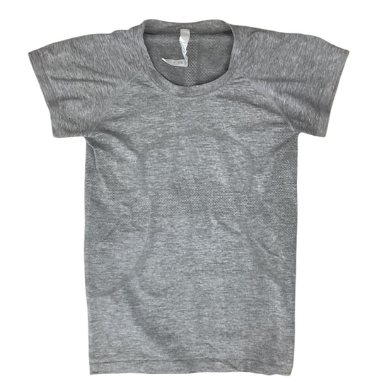 Athletic Top Ss By Lululemon In Grey, Size:L