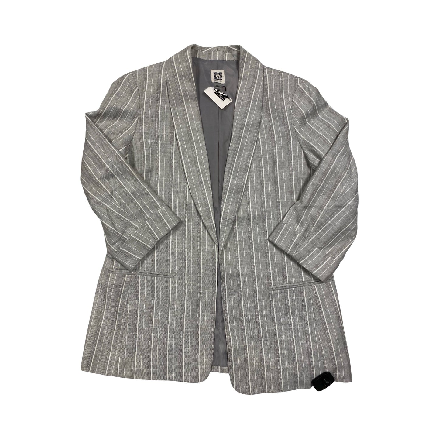 Blazer By Anne Klein In Grey & White, Size:M