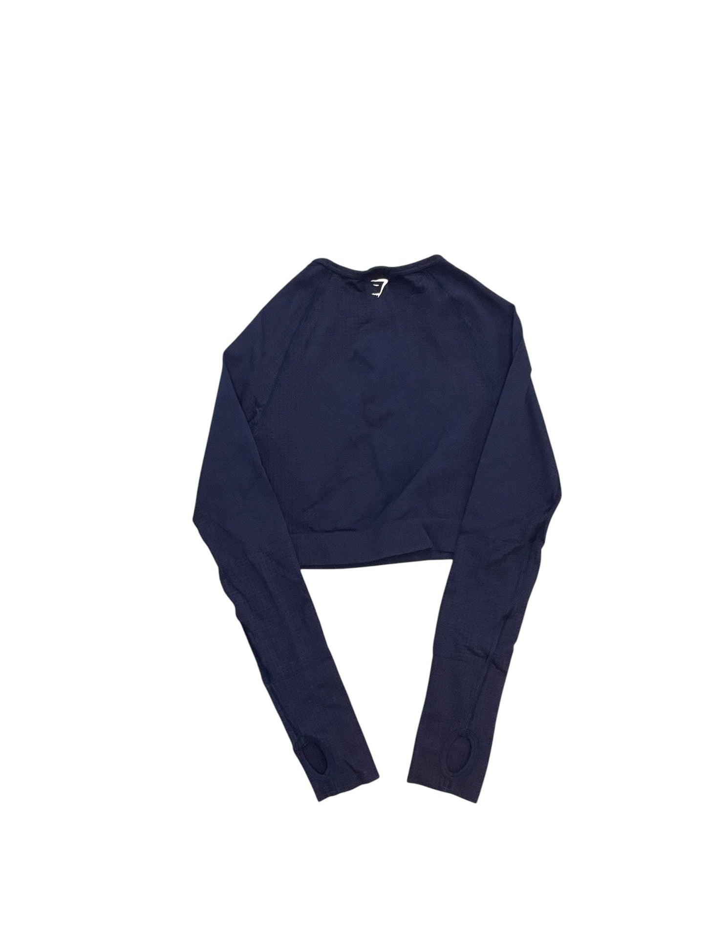 Athletic Top Ls Collar By Gym Shark In Navy, Size:S