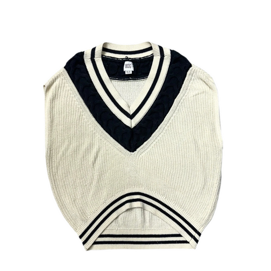 Vest Sweater By Bdg In Cream & Grey, Size: Xs