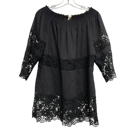 Top 3/4 sleeve By Chicos In Black, Size:M
