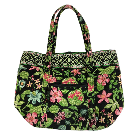 Handbag By Vera Bradley In Black & Green, Size:Medium