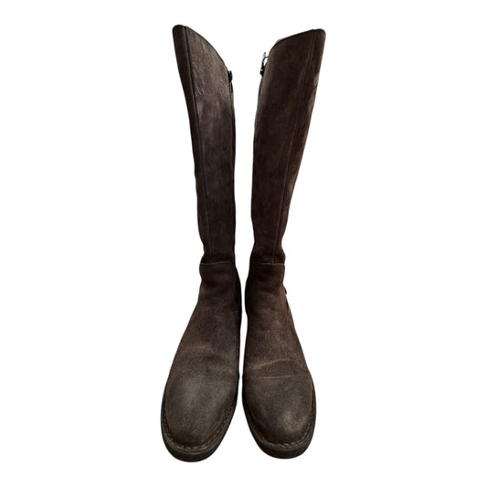 Boots Knee Heels By Born In Brown, Size:6.5
