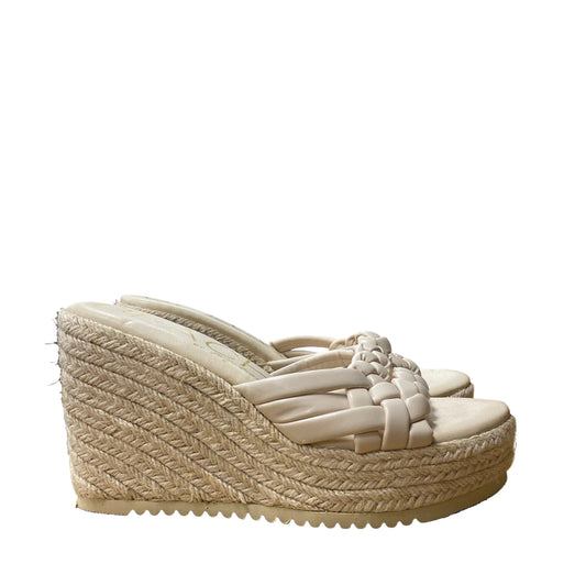 Sandals Heels Wedge By Matisse In Cream, Size:9