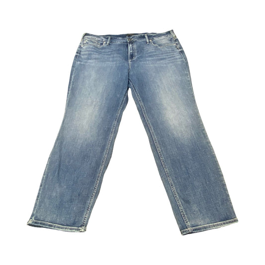 Jeans Straight By Silver In Blue Denim, Size:22