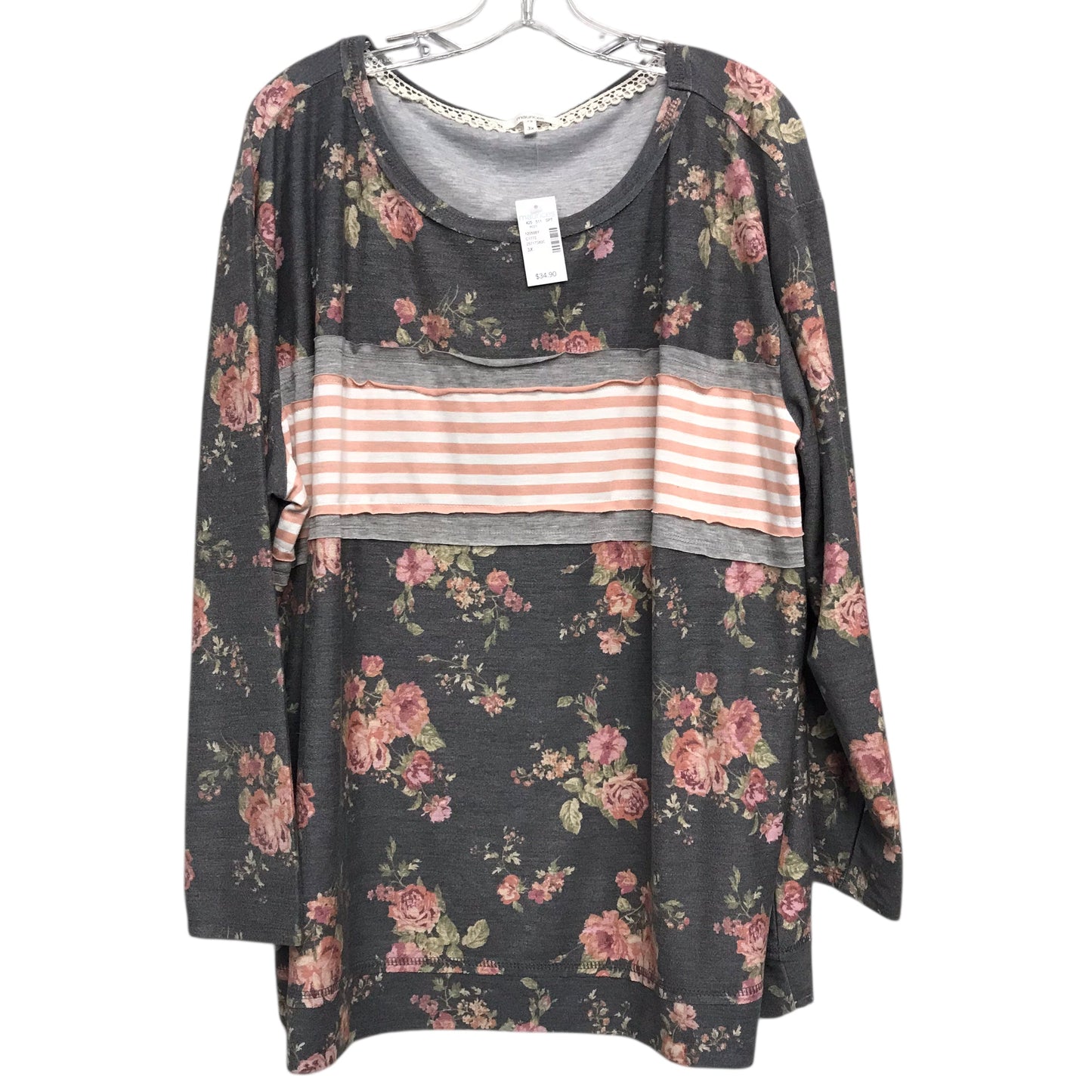 Top Ls By Maurices In Floral Print, Size:3X