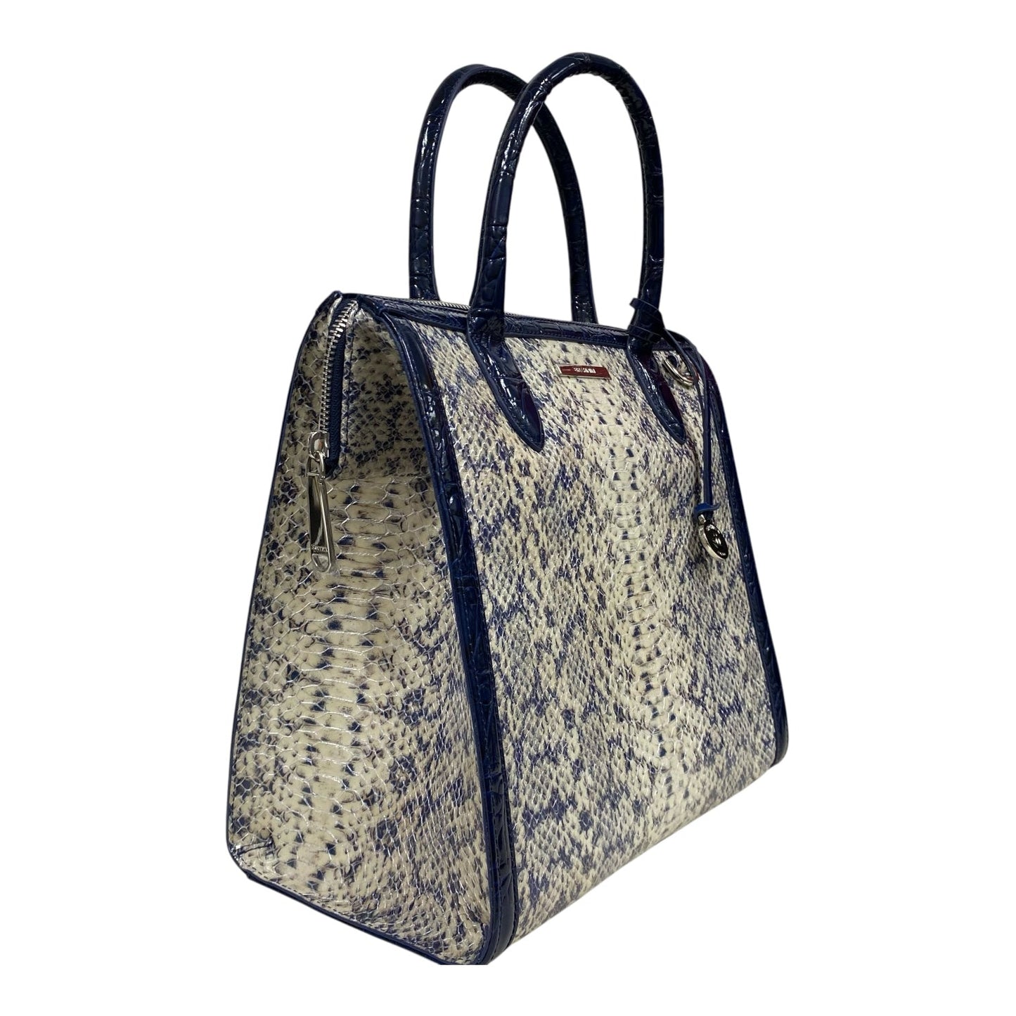 Handbag Designer By Brahmin In Snakeskin Print, Size:Medium