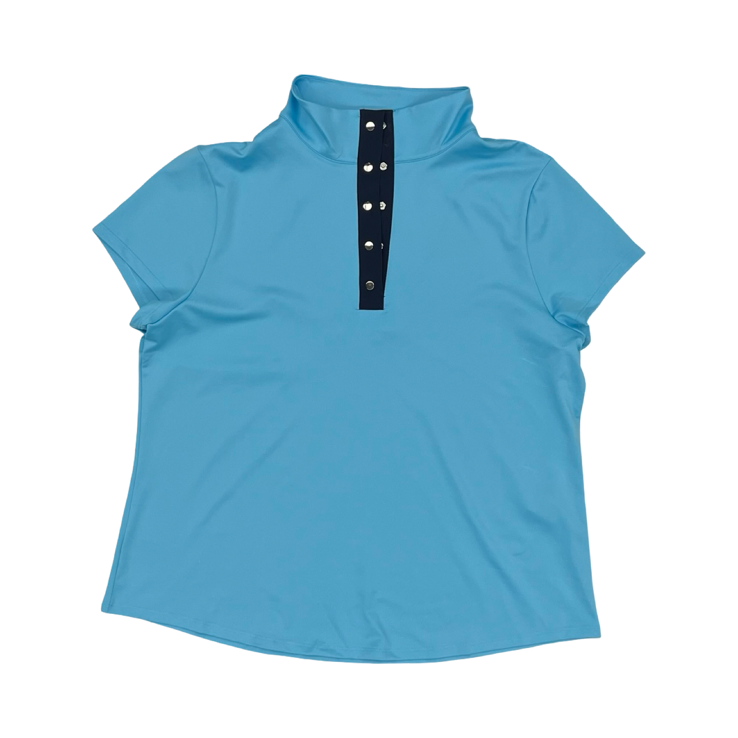 Athletic Top Ss By Chicos In Blue, Size:L