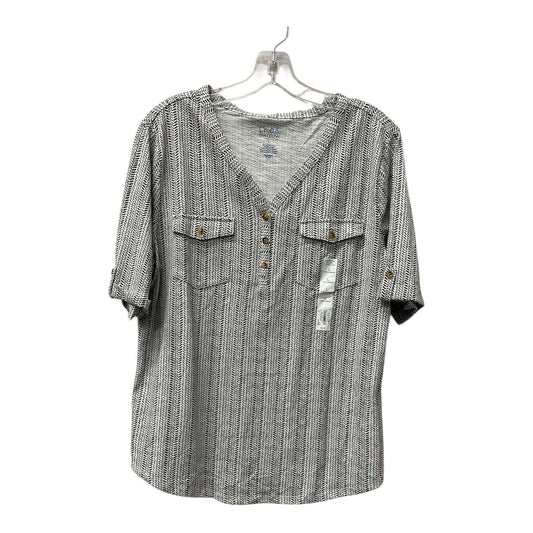 Top Ss Basic By Croft And Barrow In Black & White, Size:L