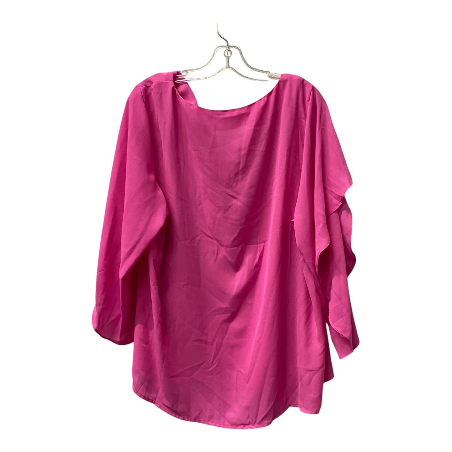 Top 3/4 Sleeve By Chicsoul In Pink, Size:2X