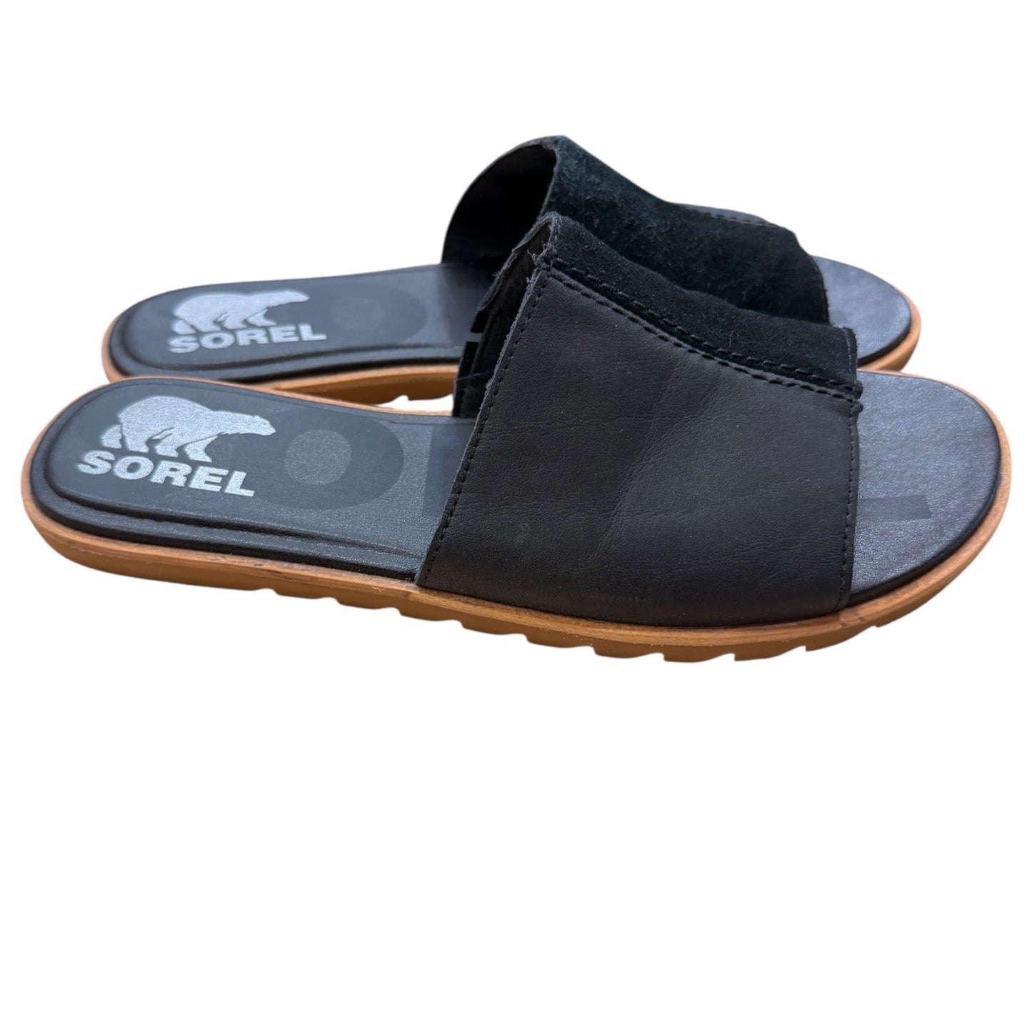 Sandals Flats By Sorel In Black, Size:7.5