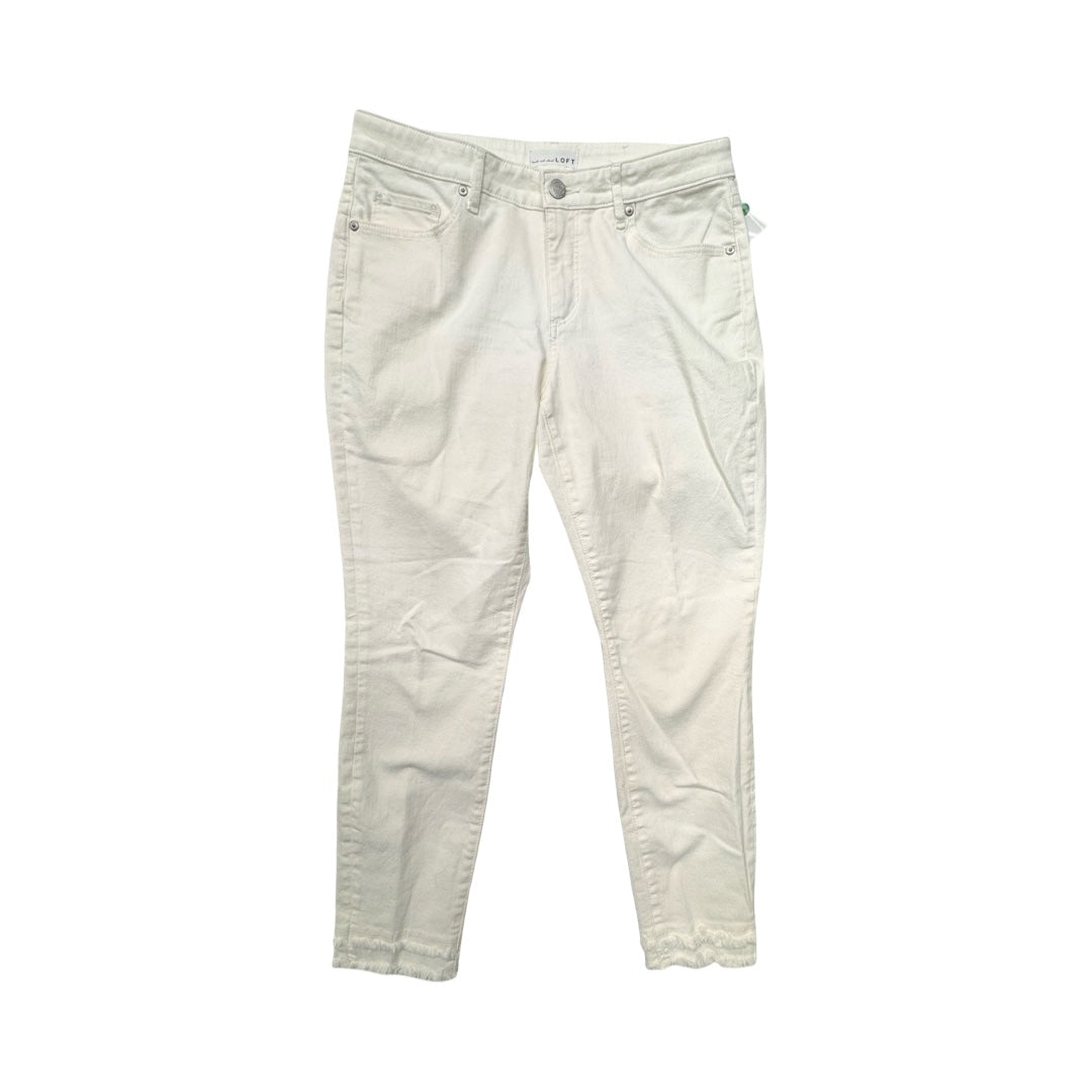 Jeans Skinny By Loft In Cream, Size:10