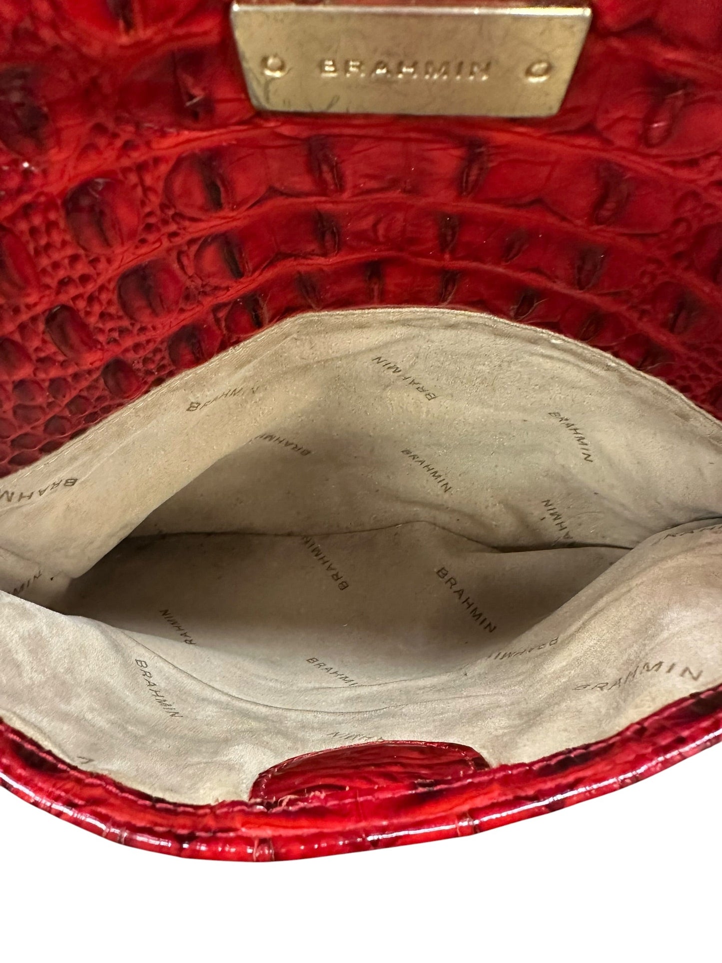 Crossbody Designer By Brahmin In Red, Size:Medium