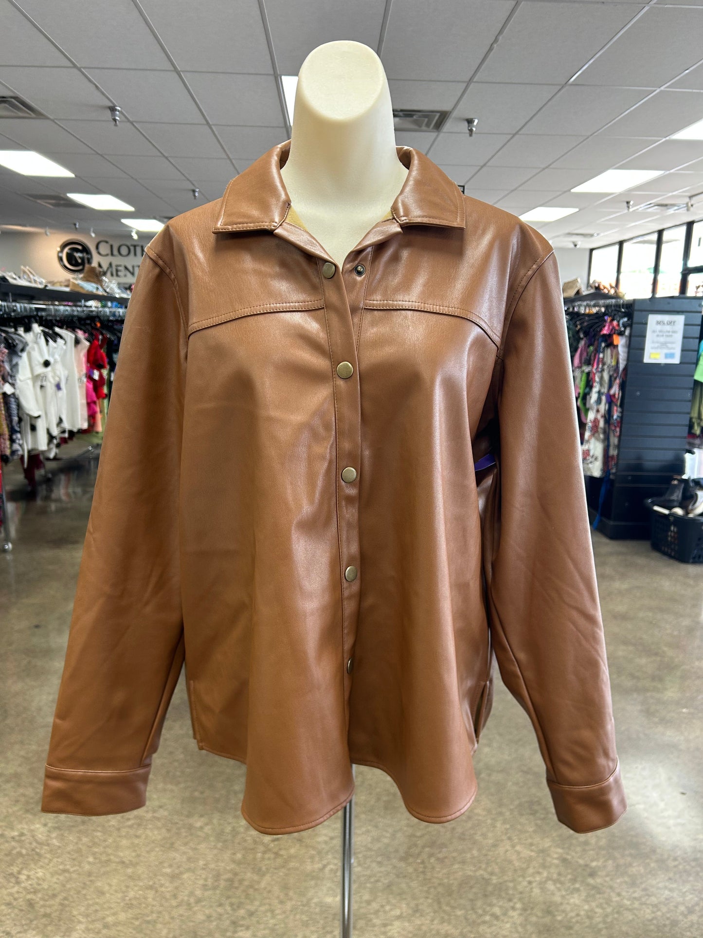 Jacket Shirt By Mudpie In Brown, Size:M