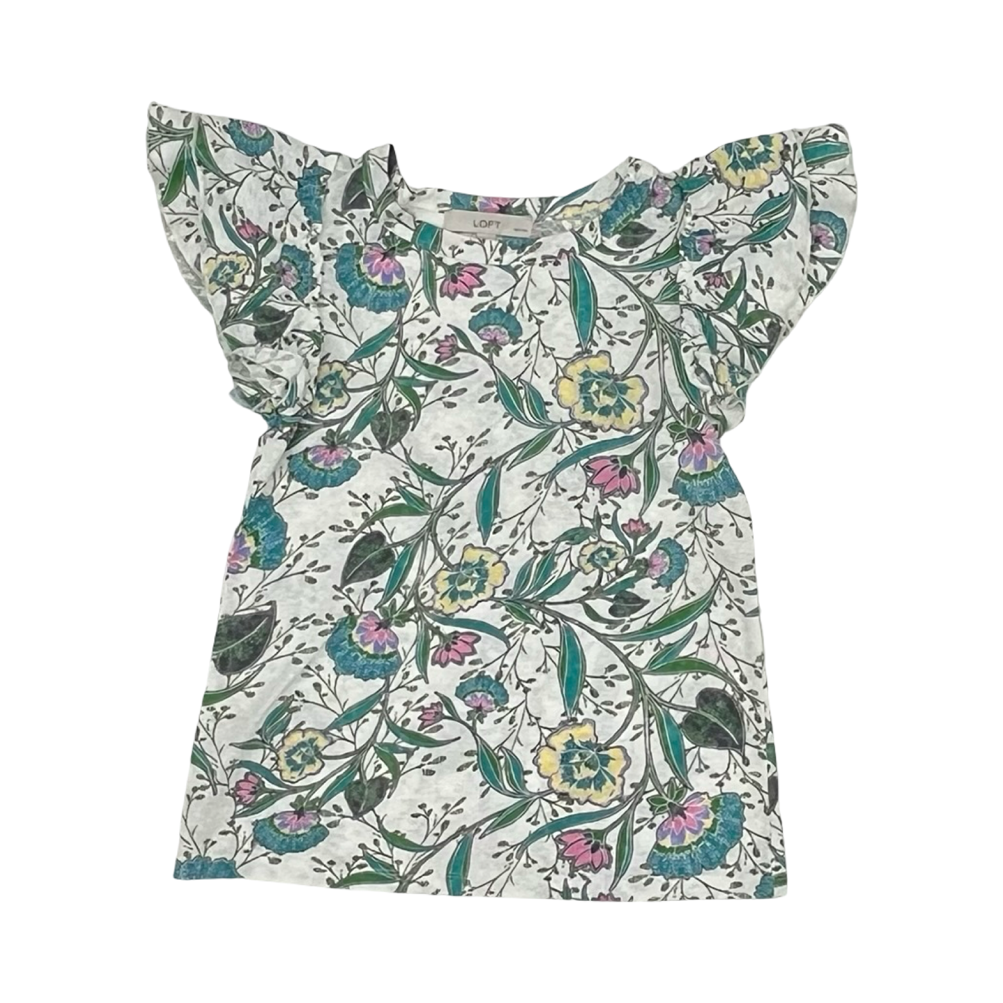Top Ss By Loft In Blue & White, Size:Xxsp