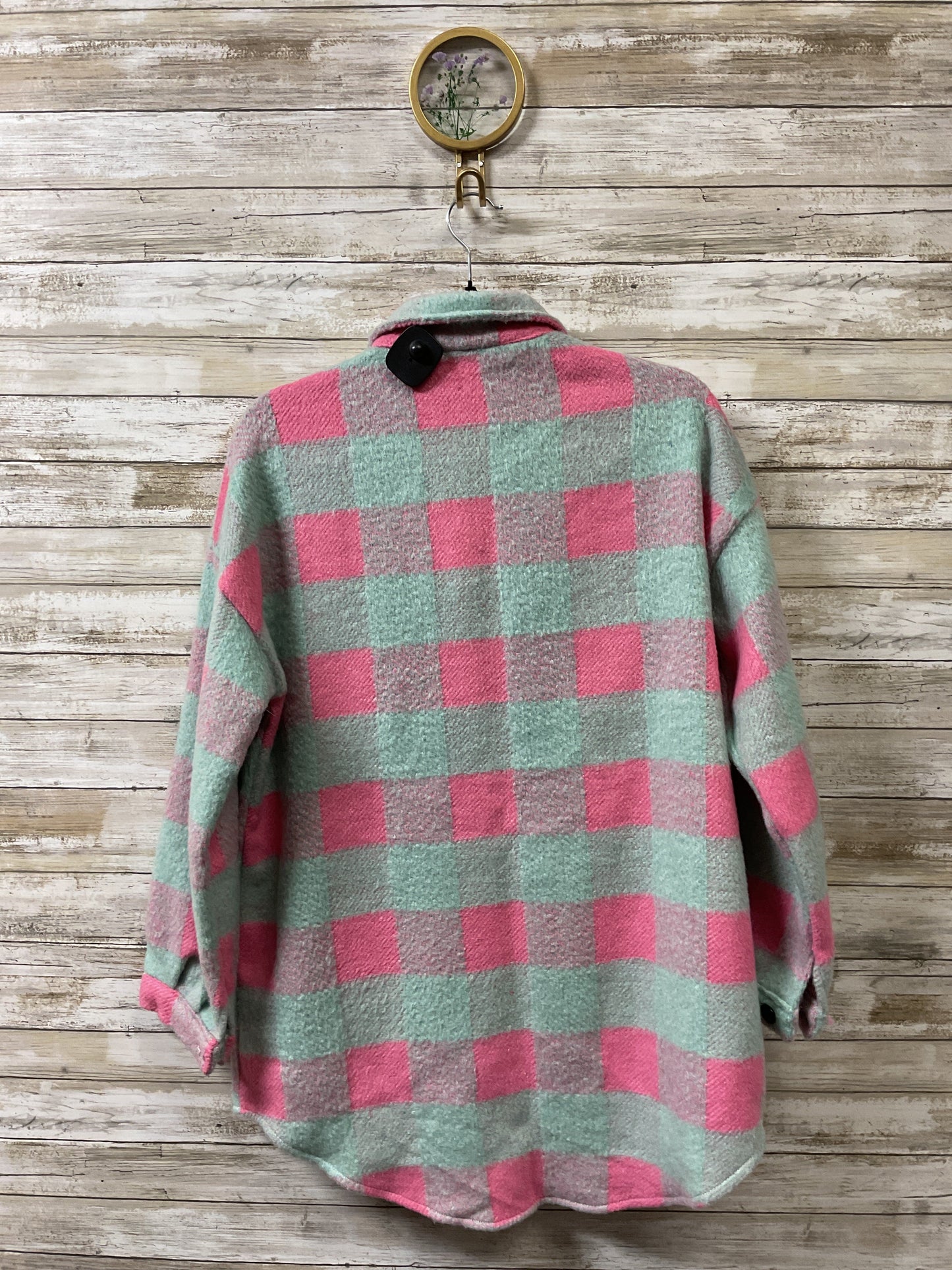 Jacket Shirt By Cme In Blue & Pink, Size:L