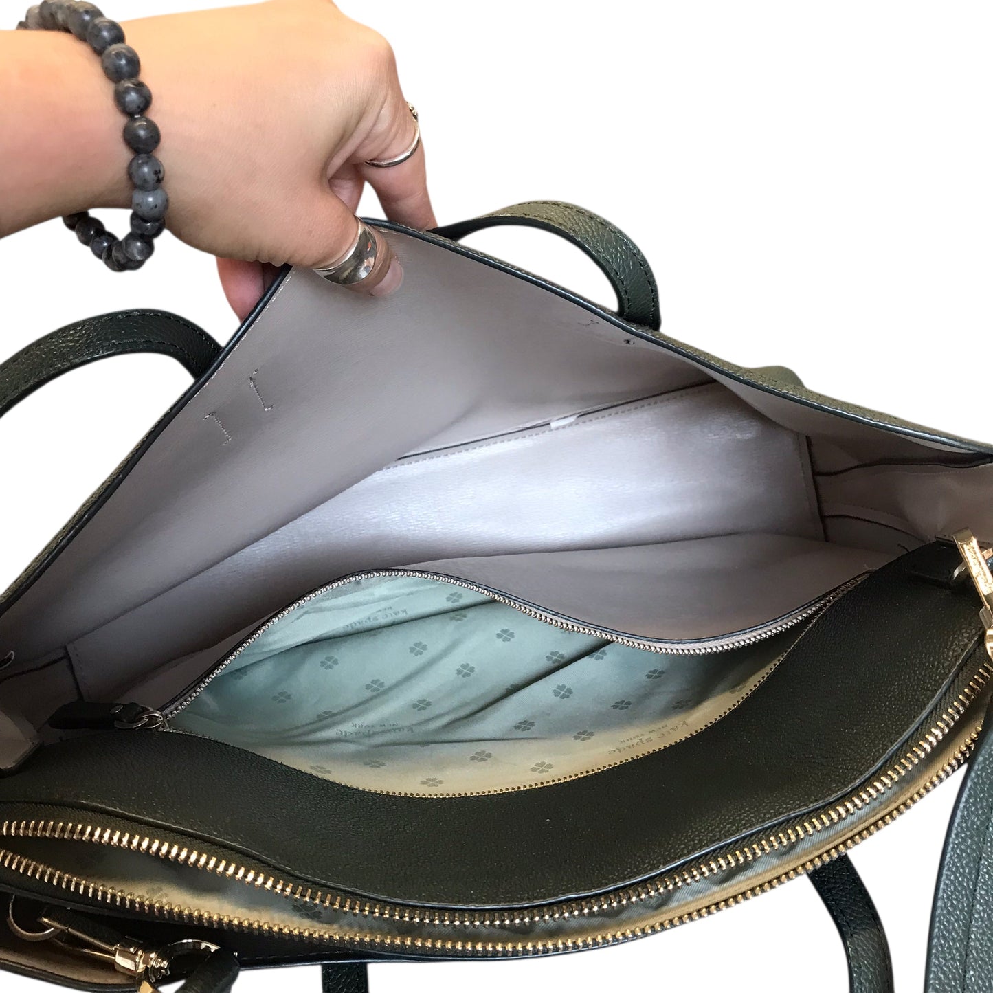 Tote Designer By Kate Spade In Green, Size:Large