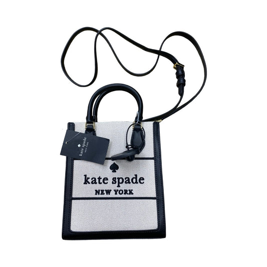Handbag Designer By Kate Spade In Black & Cream, Size:Small