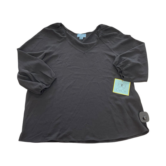 Top 3/4 Sleeve By Cece In Black, Size:M