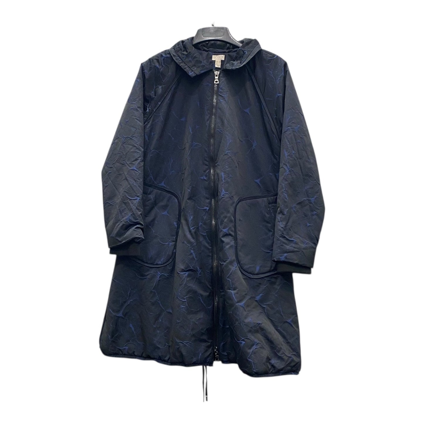 Coat Puffer & Quilted By Logo In Black & Blue, Size:M