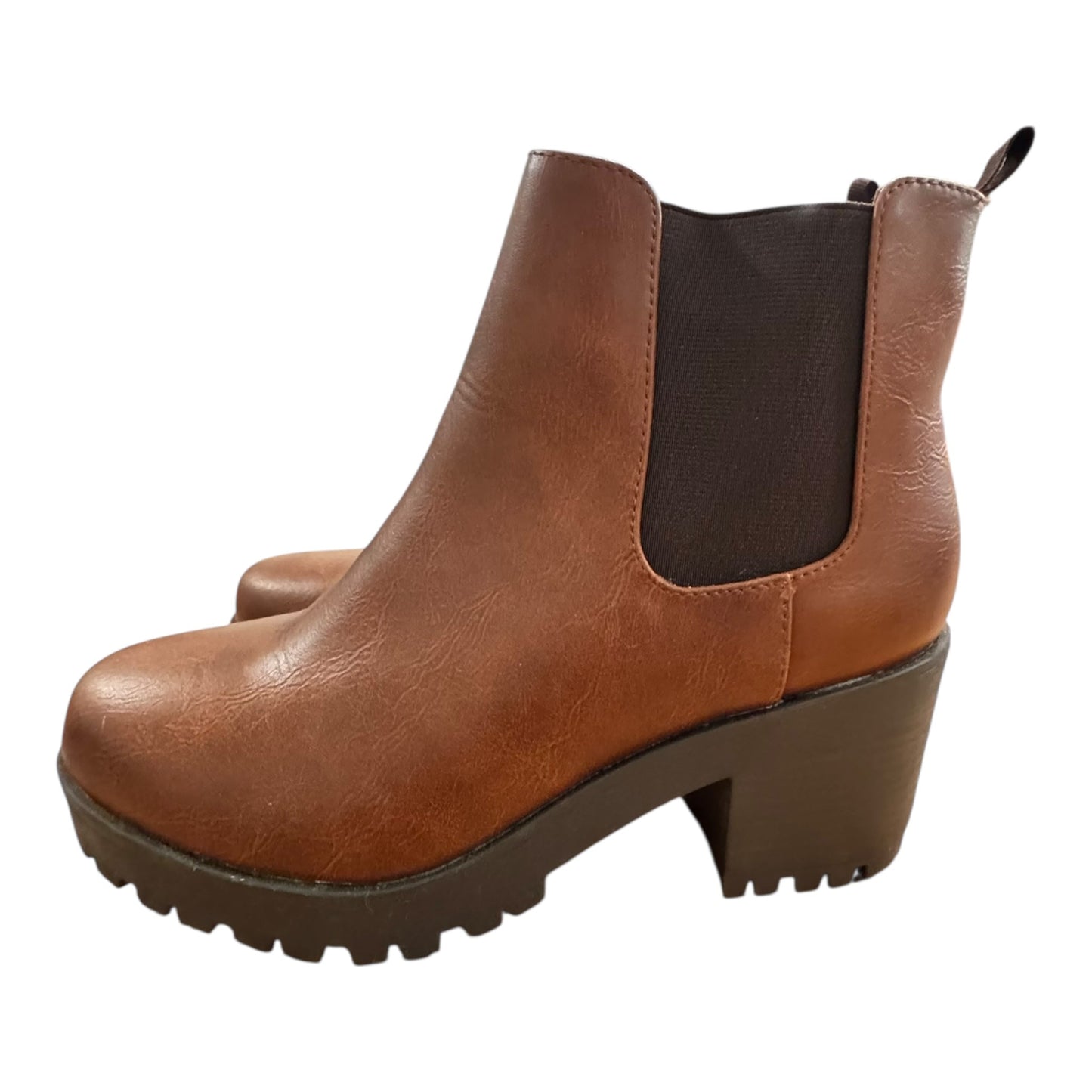 Boots Ankle Heels By Soda In Brown, Size:10