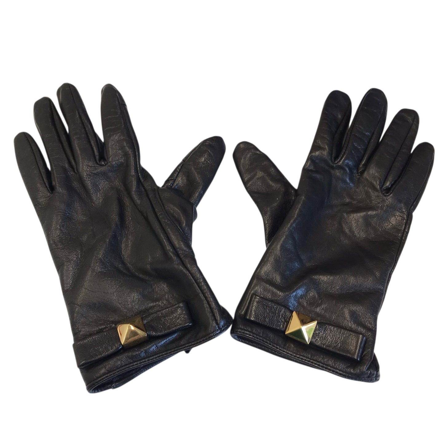 Leather Gloves Designer By Kate Spade In Black