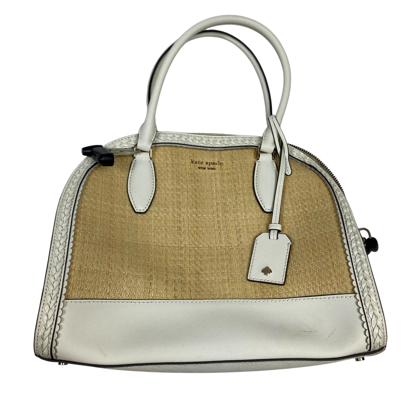 Handbag Designer By Kate Spade In Cream & Tan, Size:Medium
