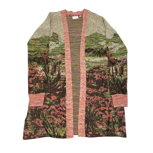 Cardigan By Anthropologie In Green & Pink, Size:S