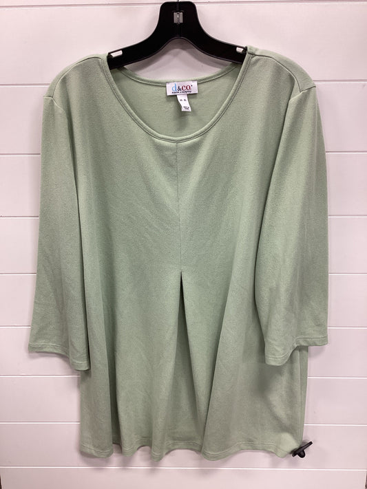 Top Ls By Denim And Company In Green, Size:Xl