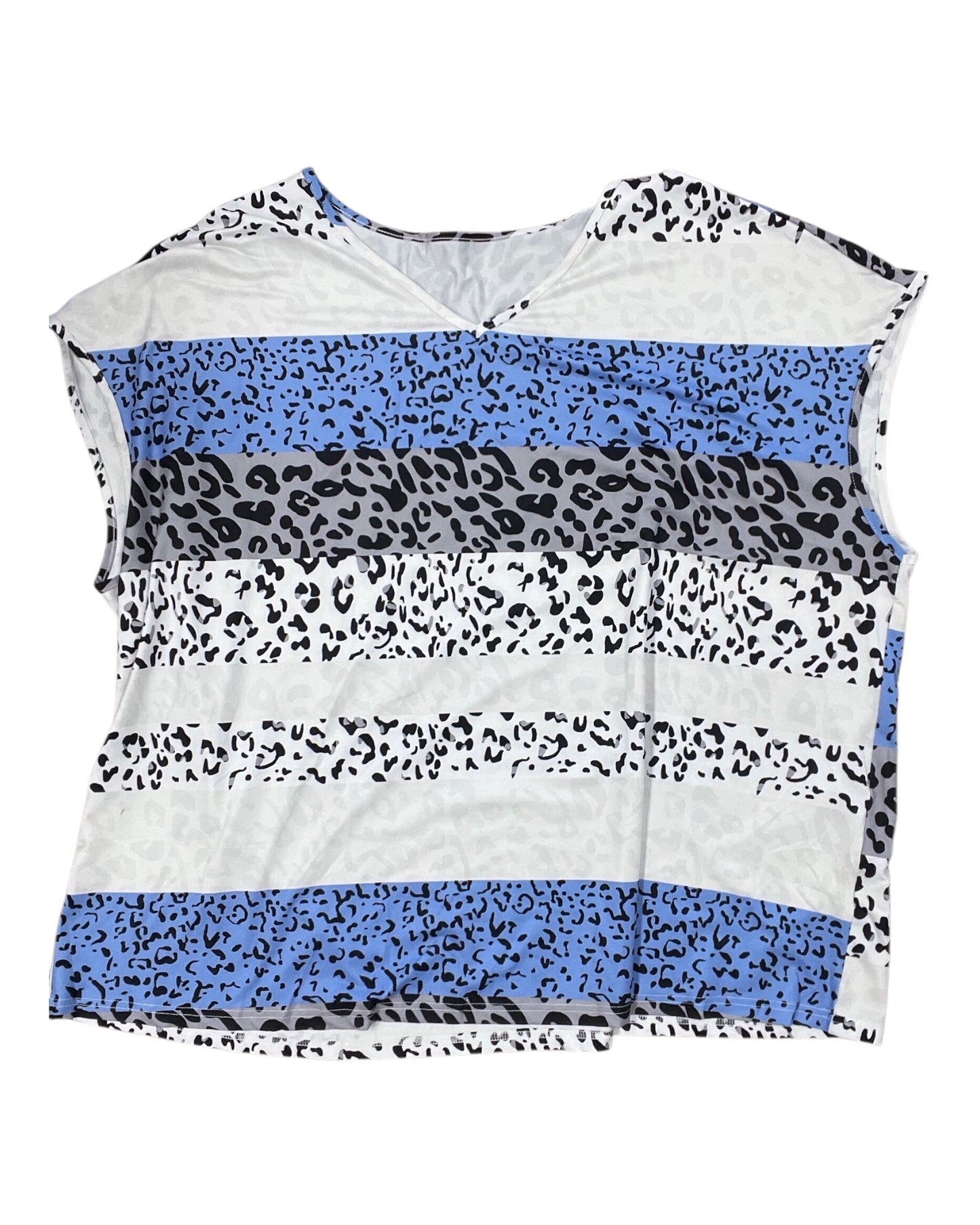 Top Ss By Shein In Blue & Grey, Size:3X