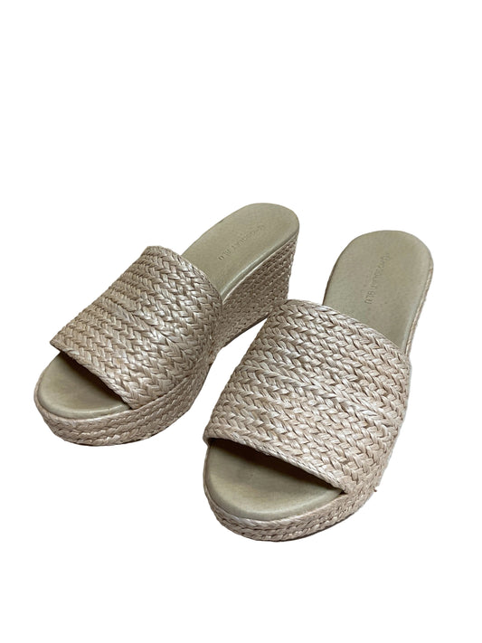 Sandals Heels Platform By Cmb In Tan, Size:6.5