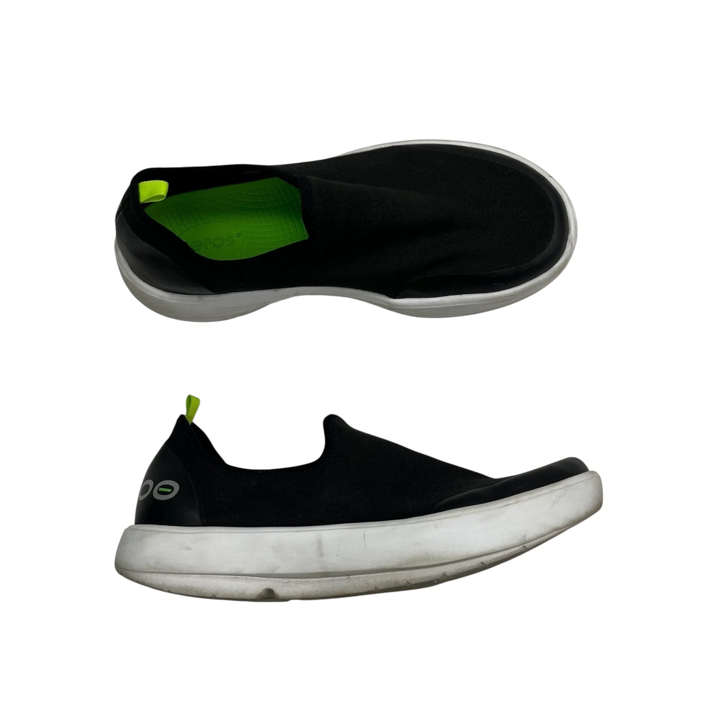 Shoes Flats By Oofos In Black, Size:9